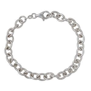 Vintage Sterling Silver 925 Chain Charm Bracelet 7.5"